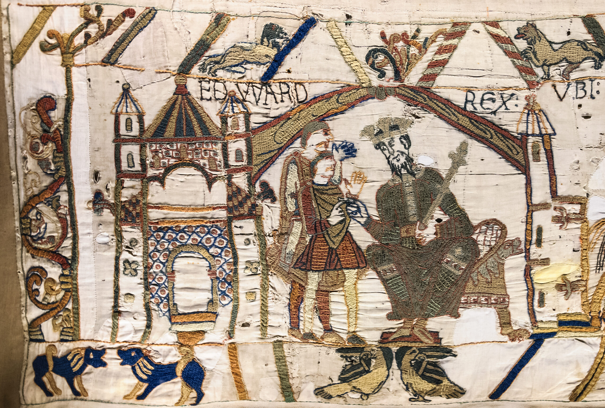 Tapisserie de Bayeux - Scène 1 : le roi Édouard le Confesseur