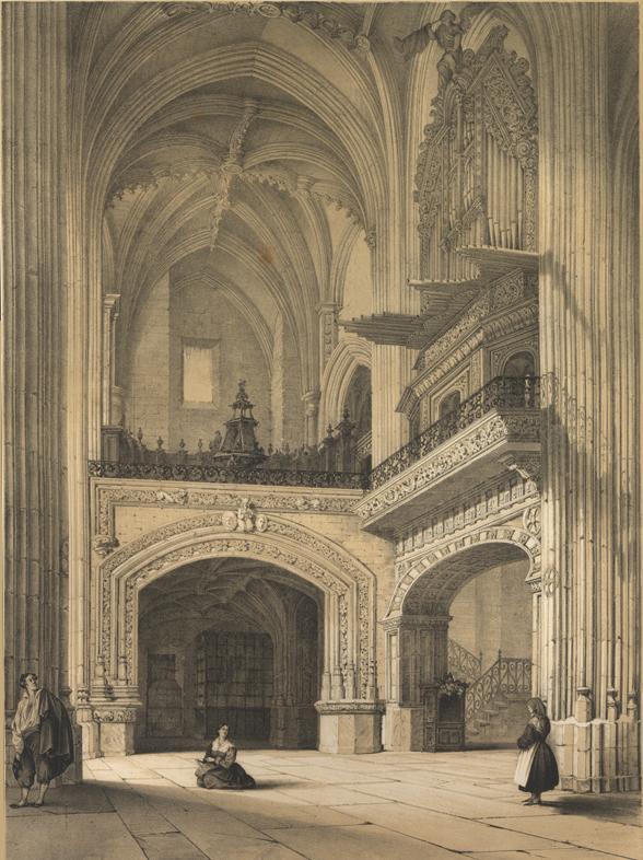 Interior de la Iglesia de Fuenterrabía. Genaro Pérez de Villaamil
