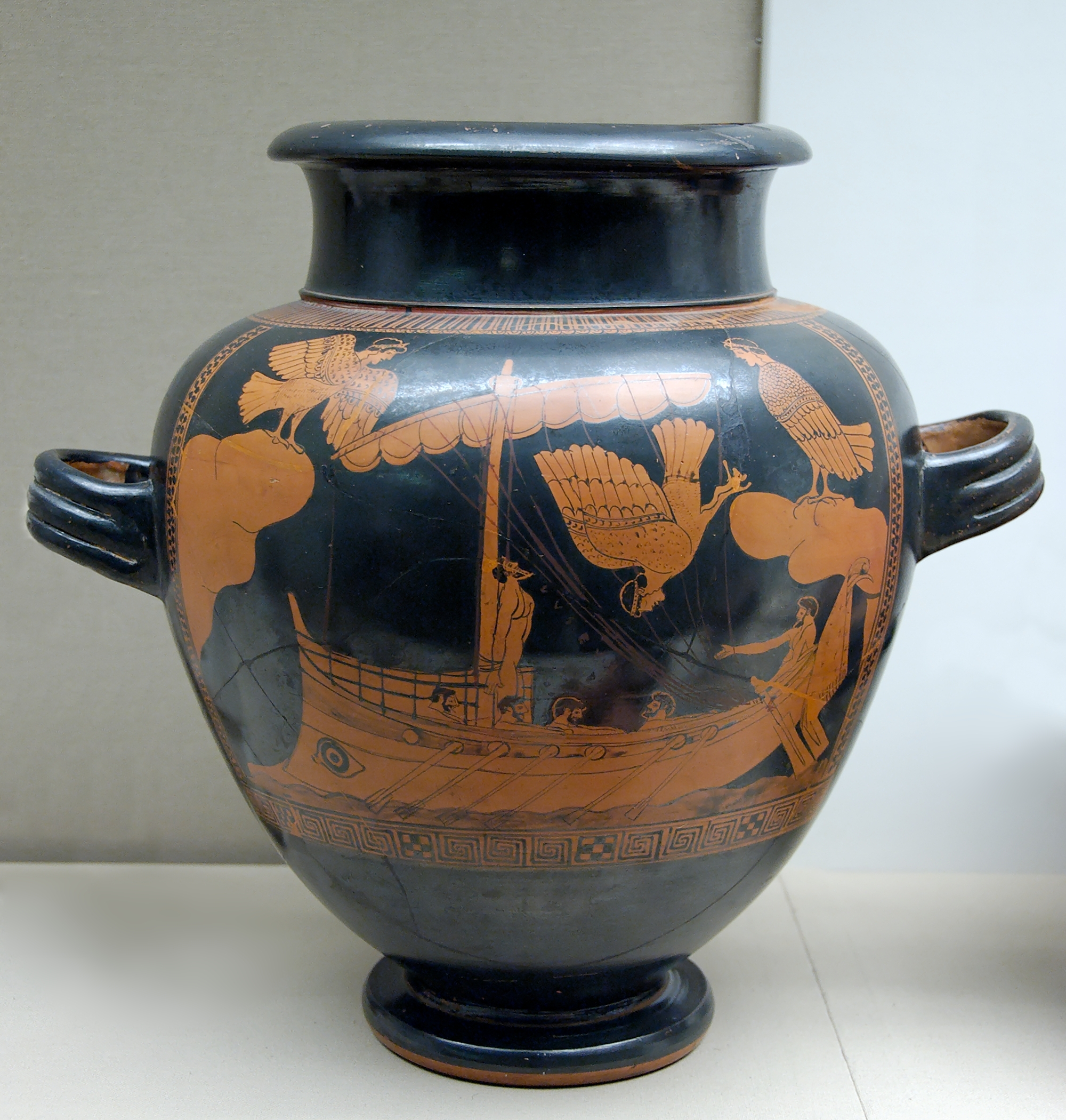 Stamnos con Odiseo y las Sirenas. British Museum